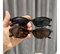 2 pezzi Occhiali da donna con stampa leopardata nera & bianca Y2K classici, moderni retrò minimalisti, per outfit da vacanza estiva in spiaggia Blocchi di colorePC