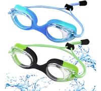 2 Pezzi Occhiali Da Lavoro Per Bambini, Universali Occhiali da Nuoto, Occhiali da Nuoto Protettivi Uv, Adatto a bambini di età Compresa tra 3 e 12 anni, Verde e Nero, Blu
