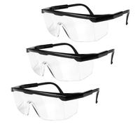 2 Pezzi Occhiali Protettivi da Lavoro con Staffe Regolabili, Occhiali Laboratorio Chimica, Occhiali di Protezione da Lavoro, Colore Nero per Laboratorio e Attività di Gioco