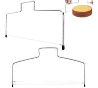 2 Pezzi Ondulation de Fil D'acier Torta Taglierina Set, Torta Affettatrice per Tagliare la torta di Compleanno, Taglia Torte per Dividere la pasta e Gli Spaghetti（Linea Doppia e Linea Singola）