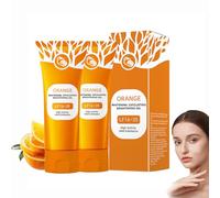 2 pezzi Orange Enzymes Exfoliating Gel,Orange Face Cleansing Scrub,Dead Skin Removal Purifies Smoothing Tighten Face Pores,Refines the Skin Complexion