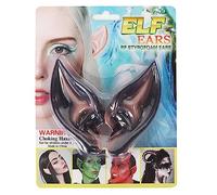 2 pezzi orecchie da elfo vampiro, orecchie da fata, in morbido pizzo, mascherate, elfi per cosplay, Halloween, feste, pizzo, elfi cosplay, Nero , Taglia unica