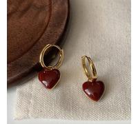 2 pezzi Orecchini a perno con gocce di olio a forma di cuore a doppia faccia, adatti per l'uso quotidiano, appuntamenti, vacanze, matrimoni per donne, San Valentino, mamma, madre, festa della mamma, r