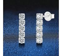 2 pezzi Orecchini a perno in argento sterling 925 versatili e alla moda, con diamante Moissanite da 1 carato, adatti per l'uso quotidiano delle donne, regalo perfetto per la Festa della Mamma e San Va