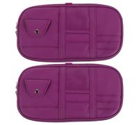2 Pezzi Organizer Parasole Pu, Porta Documenti | Fascia Elastica Integrata, Fissaggio a Strappo, Divisori Rinforzati, per Pendolari e Viaggi su Strada
