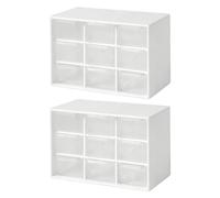 2 Pezzi Organizer Portaoggetti con Cassetti da Scrivania, Mini Cassettiera Portaoggetti con 9 Cassetti, Cassettiera Piccola Portaoggetti, per Cucito, Lavori Creativi e Accessori