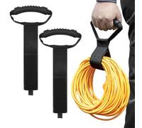 2 Pezzi Organizzatore per Cavi e Tubi con Maniglia Ergonomica, Chiusura a Strappo Regolabile da 55 cm, per Garage e Officina, Prolunga Cavo Organizer per Appendere Cavi Elettrici e Tubi da Giardino