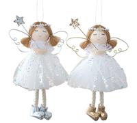 2 pezzi ornamenti angeli, vestito di pizzo ornamenti angeli alberi di Natale pendenti bambole per le vacanze di nozze a casa