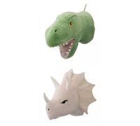 2 Pezzi Ornamenti Da Parete con Testa di Dinosauro 3D Cute Nursery Room