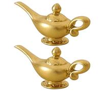 2 pezzi oro 1/12 miniatura Aladdin Genie lampada decorazione accessori, lampada genio, accessori fai da te casa delle bambole, decorazione per casa delle bambole