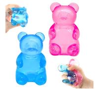 2 Pezzi Oursons Squishy, Taba Mochi Squishy Antistress a Lento Ritorno, Oggetti Antistress da Scrivania, Anti Stress per Bambini Adulti ADHD Autismo, Gadget Compleanno Bambini Kawaii (Ros Blu)