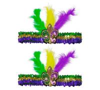 2 Pezzi Paesaggi Di Piume Di Paillettes, Copricapi Colorati Creativi, Personalità E Accessori Per Capelli Elei, Interessanti, Universali Per Uomini E Donne, Accessori Per Abbigliamento.