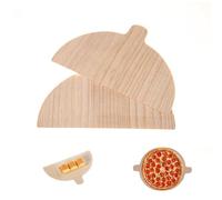 2 Pezzi Pala Per Pizza in Legno, Bucce Per Pizza Semicircolari, Paddle Per Pizza con Impugnatura, Adatto per pizza e pane fatti in casa, 28 x 17cm