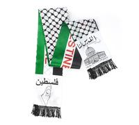 2 pezzi Palestina Flag Sciarpa 135 x 14 cm Palestinese Gerusalemme Arabo Regalo Foulard Foulard Salva Gaza Foulard Uomo Donna, multicolore, Taglia unica