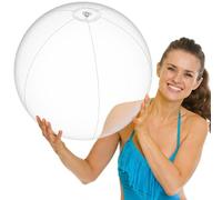 2 Pezzi Palla da Spiaggia Gonfiabile 60 cm Palloni Piscina Gonfiabili Trasparente Pallone Spiaggia per Mare, Piscina, Giardino e Attività Estive All’Aperto