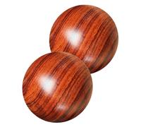 2 Pezzi Palla Massaggiante in Legno Marrone per Esercizi Mano | Piccola Misura Portatile, Supporto per Dita e Palmo, Uso Quotidiano, Finitura Naturale