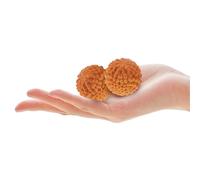2 Pezzi Palline da Massaggio in Legno per Esercizi Mani | Superficie Liscia, Colore Giallo, Forma a Durian, Movimento Rotolante, Articolo Bello, Set Doppio