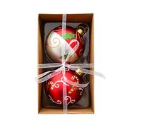 2 Pezzi Palline di Natale Decorazioni per Albero Pendenti Natalizi Palle Sospese di Pregiata Fattura in Vetro Lavorato Adatto per Matrimoni E Banchet, Style D