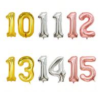 2 pezzi Palloncini da 32 pollici in oro rosa e argento per decorazione festa di compleanno dal 10° al 19° anno, decorazione per il ritorno a scuola e San Valentino 7,5,9,2,3,4,6,8,10,1,18,20,21,30,40,