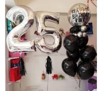 2 pezzi Palloncini in alluminio digitali argento grandi da 40 pollici, palloncini grandi con numeri da 0 a 9, decorazioni per feste di compleanno, anniversari e matrimoni *Numero 30,Numero 19,Numero 2
