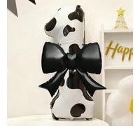2 pezzi Palloncini in foil con stampa mucca e numeri da 0 a 9 da 40 pollici e palloncini a forma di fiocco neri, adatti per feste di compleanno, anniversari, decorazioni per festa di nascità 9,0,1,2,3