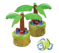 2 Pezzi Palma Gonfiabile Portabevande, Vassoio Galleggiante Piscina,70CM Portabibite Gonfiabile, Gonfiabile Refrigerante a Forma di Palma per Birra, Portabevande per Piscina, Adatto per Feste Estive