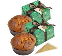2 Pezzi Panettone Artigianale Classico con crema al Pistacchio CG Cioccolato Gourmet, Decora e Farcisci