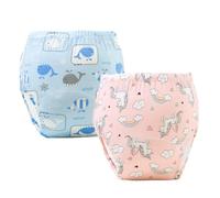 2 Pezzi Pannolino Nuoto Neonato, Riutilizzabile Neonata, Costumi per Bambini 0-3 Anni, Adatto a bambini di peso compreso tra 8 e 13 kg（Cavallo arcobaleno, balena）