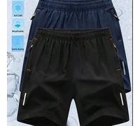 2 pezzi Pantaloncini sportivi estivi da uomo, vita elastica, pantaloncini da spiaggia ad asciugatura rapida, vestibilità morbida, con tasche posteriori L,M,S,XL,XS,XXLBlocchi di colore,Lettere,Colore 