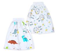 2 Pezzi Pantaloni da Allenamento per Bambini Pantaloni da Pannolino assonnato Pantaloni da apprendimento Pull-up per urina Tessuto di Cotone con Vita Alta, L(4-8T), 4-8 Anni