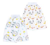 2 Pezzi Pantaloni da Allenamento per Bambini Pantaloni da Pannolino assonnato Pantaloni da apprendimento Pull-up per urina Tessuto di Cotone con Vita Alta, L(4-8T), 4-8 Anni