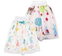 2 Pezzi Pantaloni da Allenamento per Bambini Pantaloni da Pannolino assonnato Pantaloni da apprendimento Pull-up per urina Tessuto di Cotone con Vita Alta, L(4-8T), 4-8 Anni
