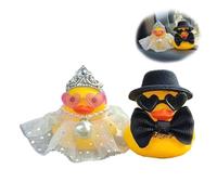 2 Pezzi Paperella Bagnetto Matrimonio da Bagno con Motivo di Coppia di sposi, Giallo, Paar, Decorare la Sala Delle Nozze per Creare Un'atmosfera Dolce