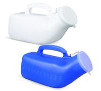 2 Pezzi Pappagallo Urina Uomo, 1200 ml Orinatoio Portatile Uomo in Materiale PP con Coperchio, Contenitore Urine per Viaggi, Emergenze e Campeggio