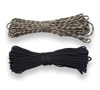 2 Pezzi Paracord 4mm,Corda da Paracadute,Cavo Multiuso,2 Colori 31m Ciascuno,Ideale per Il Campeggio,l'outdoor,Intrecciare Braccialetti,Fatto a Mano(7 Fili)