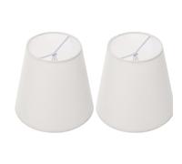 2 Pezzi Paralume Bianco E14 per Lampada da Terra e Parete | Ferro e Tessuto, Stile Semplice ed Elegante, per Studio e Camera, Copre la Lampadina Nuda