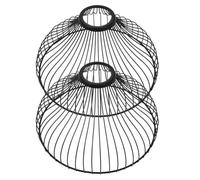 2 Pezzi Paralume in Ferro Geometrico Nero per Lampade Sospese | Struttura Traforata Robusta, Installazione Semplice, per Plafoniere e Applique, Design Rustico Nordico
