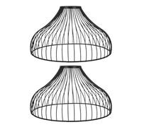 2 Pezzi Paralume Pendente, Gabbia Geometrica in Ferro | Luci a Sospensione e Applique, per Sala da Pranzo e Bar, Struttura Aperta, Facile Installazione
