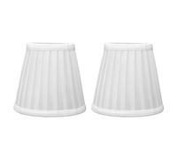 2 Pezzi Paralume Piccolo in Tessuto, Clip On Paralume a Barilotto Pieghettato per E14 Candela Lampadario di Cristallo Lampada da Parete, 14,2 x 13 x 9,2 cm(Bianco)