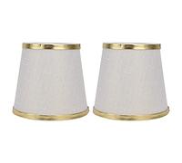 2 Pezzi Paralume Piccolo, Paralume in Tessuto E14 Beige Bianco con Bordo Dorato Copertura Paralume Mini per Lampade da Tavolo, Lampade da Terra e Lampadari, 11,5 x 15,3 x 14cm