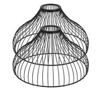 2 Pezzi Paralume Rustico Gabbia per Lampade a Sospensione Vintage | Design Geometrico e Traforato, Adatto a Lampade Edison e Isola Cucina, Look Industriale Minimalista