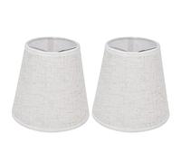 2 Pezzi Paralume Tessuto Piccolo, Paralume a Clip per Lampadine da Tavolo E14 Paralume da Tavolo Copertura della Lampada per Candela Lampadario di Cristallo Lampada da Parete, 14,2x13x9,2 cm(Bianco)