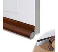 2 Pezzi Paraspifferi Sottoporta 90cm,Paraspifferi Porta Ingresso per Parabrezza Antipolvere,Facile da Pulire PU (Marrone)