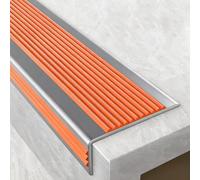 2 Pezzi Paraspigoli, Angolare PVC, Profilo per Bordi Scale, Profili in PVC, Paragradini per Davanzali, Autoadesivi, Facili da Installare per uso Interno ed Esterno(Orange,10x4 cm/3.94x1.57 in)