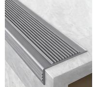 2 Pezzi Paraspigoli, Angolare PVC, Profilo per Bordi Scale, Profili in PVC, Paragradini per Davanzali, Autoadesivi, Facili da Installare per uso Interno ed Esterno(Gray,6x3 cm/2.36x1.18 in)