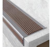 2 Pezzi Paraspigoli, Angolare PVC, Profilo per Bordi Scale, Profili in PVC, Paragradini per Davanzali, Autoadesivi, Facili da Installare per uso Interno ed Esterno(Brown,5x2.5 cm/1.97x0.98 in)