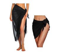 2 Pezzi Pareo Donna Mare, Chiffon Sarong Copricostume Gonna, Bikini Coprire Multiuso Beach Wrap Spiaggia Wrap Sarong Gonna Pareo Avvolgenti del Costume da Bagno per Estivo Vacanza Party Beachwear