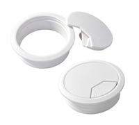 2 Pezzi Passacavi da Scrivania, Passacavo da Scrivania in Plastica per Cavi, Passacavi da Scrivania per PC, Organizzatori per Cavi con Coperchio Girevole, Diametro Foro di Montaggio 60 mm / 2,36