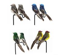 2 pezzi passero in schiuma sottile decorazione con piume e clip in ferro funzionale per matrimoni, giardino delle erbe, balcone e soggiorno uso (set)