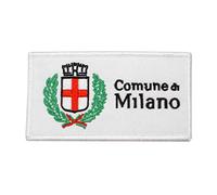 2 Pezzi Patches Ricamato italia comune di milano Militare Tattico Badge con Hook Loop Backing per Zaini Giacche Vestiti Applique